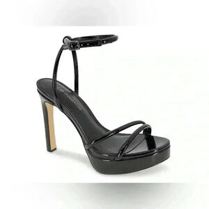 BCBG GENERATION Kendi Patent Platform Ankle Wrap Sandals Size: 10  MSRP $108